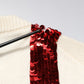 White Sequined Crew Neck Pullover Sweater