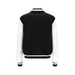 Leather and wool varsity Bomber