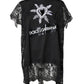 Black Lace Sheer Sacred Heart Crew Neck Top