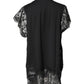 Black Lace Sheer Sacred Heart Crew Neck Top