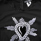 Black Lace Sheer Sacred Heart Crew Neck Top