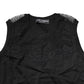 Black Lace Sheer Crew Neck Sleeveless Top