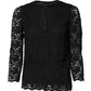 Black Lace STAFF Crew Neck Long Sleeves Top