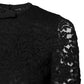 Black Lace STAFF Crew Neck Long Sleeves Top