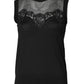 Black Lace Sheer Crew Neck Sleeveless Top