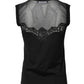 Black Lace Sheer Crew Neck Sleeveless Top