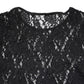 Black Floral Lace Long Sleeves Pullover Top