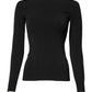 Black Viscose Long Sleeves Pullover Top