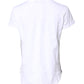 White Logo Crown Cotton Crew Neck T-shirt