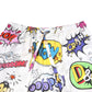 White Cartoon Print Cotton Men Pajama Set Sleepwear