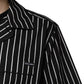 Black White Stripes Cotton Men Pajama Set Sleepwear