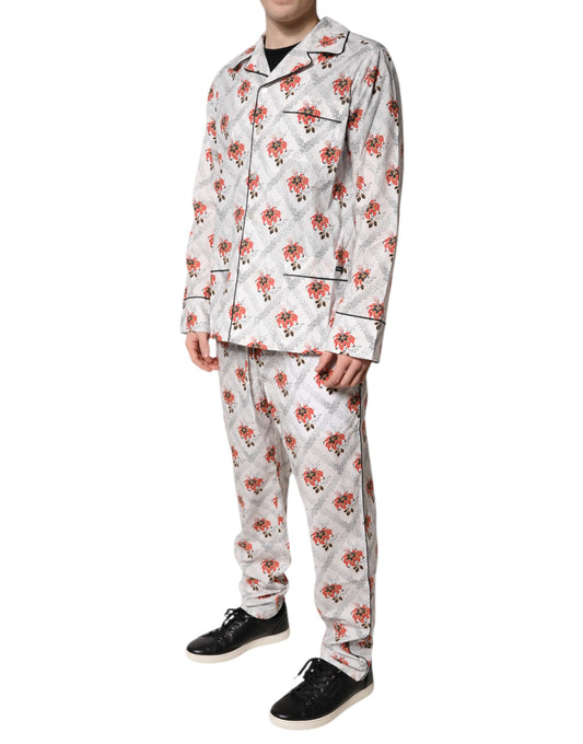 Multicolor Floral Print Cotton Pajama Set Sleepwear