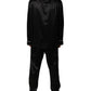 Black Silk Shirt Pants Pajama Set Sleepwear