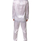 White Satin Silk Men Pajama Set Sleepwear