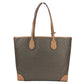 Eva Large Stripe Travel Tote Bag Plus Pouch Brown