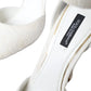 White Floral Jacquard Mary Janes Heels Pumps Shoes