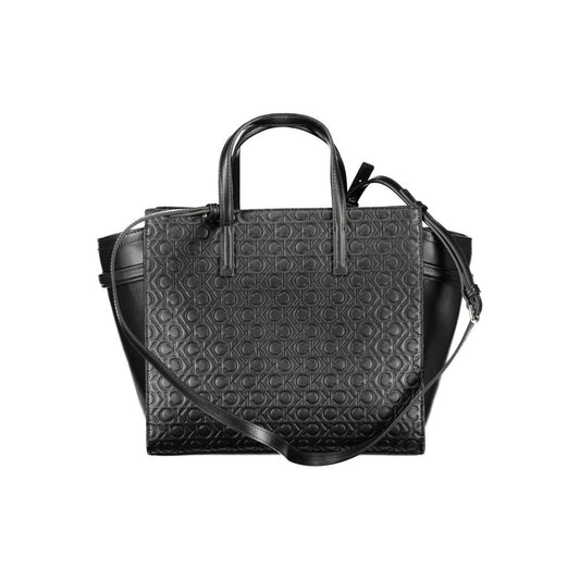 Black Polyester Women Handbag