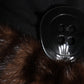 Black Fur Embellish Knitted Winter Beanie Hat