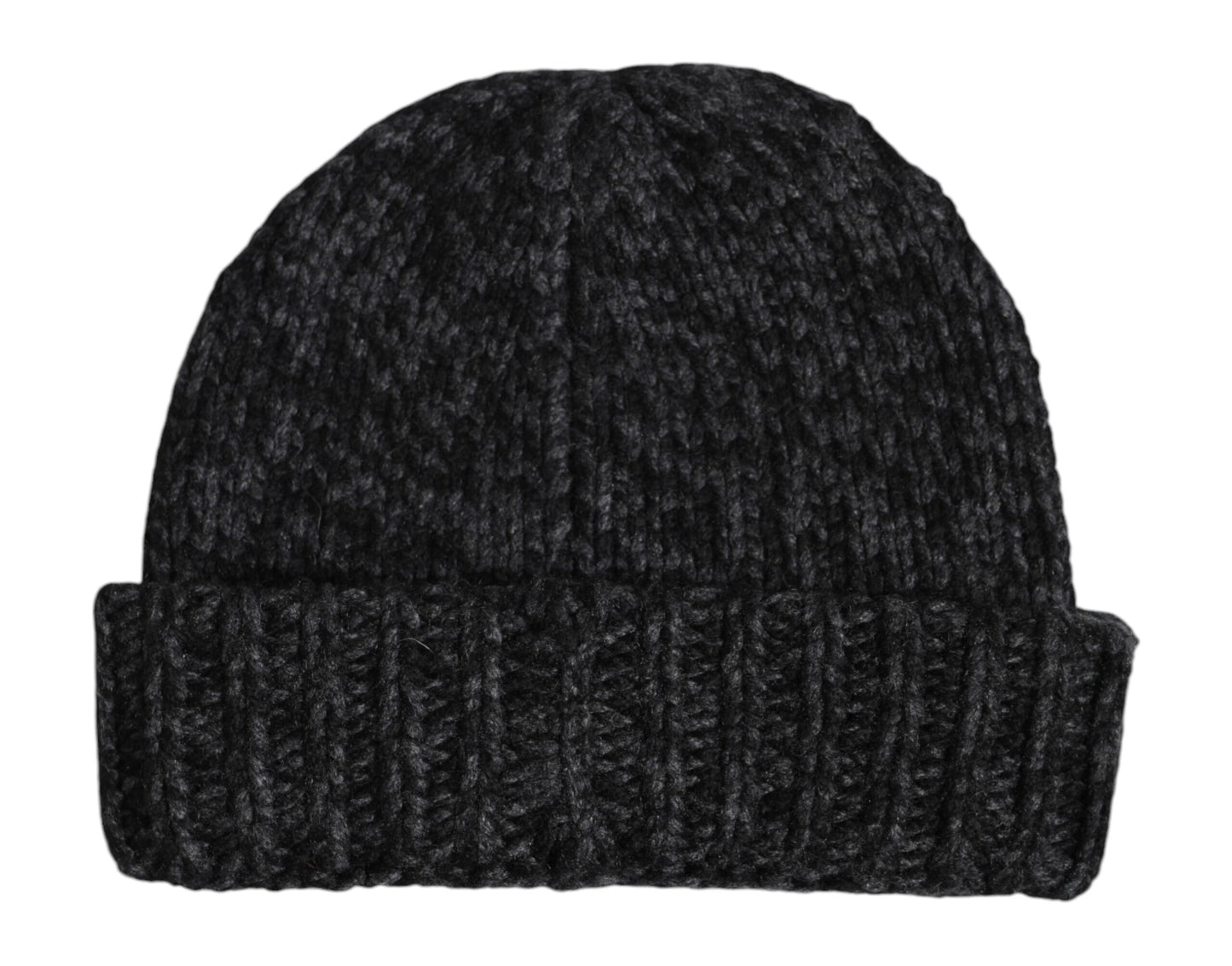 Gray Cashmere Knitted Winter Beanie Hat