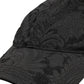 Black Floral Jacquard 6 Panels Baseball Cap