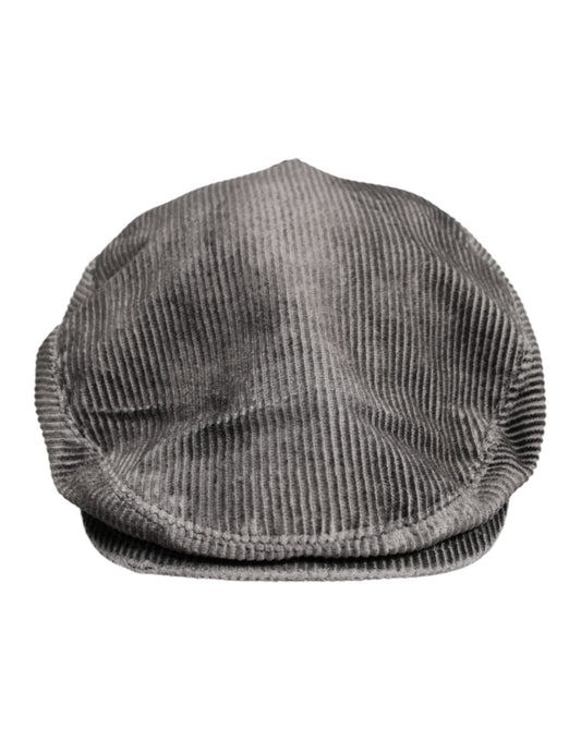 Gray Cotton Newsboy Capello Cabbie Hat