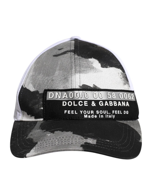 White Gray Camouflage 6 Panels Baseball Cap