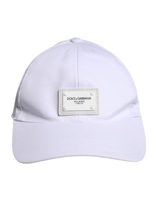 White DG Logo Plaque 6 Panels Baseball Cap
