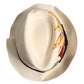 Beige Floral Print Straw Wide Brim Fedora Hat