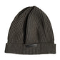 Green Wool DG Plaque Knitted Winter Beanie Hat