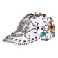 White Multicolor Crystal Embellish Baseball Cap