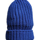Blue Wool Knitted Winter Beanie Hat