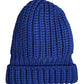 Blue Wool Knitted Winter Beanie Hat