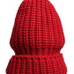 Red Solid Wool Knitted Winter Beanie Hat