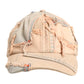 Beige Tattered Cotton 6 Panels Baseball Cap