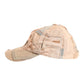 Beige Tattered Cotton 6 Panels Baseball Cap