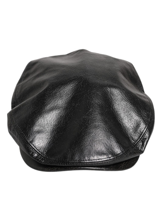 Black Calf Newsboy Capello Cabbie Hat