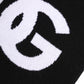 Black White Logo Print Knitted Neck Warmer Scarf