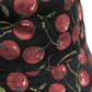 Black Cotton Printed Wide Brim Bucket Hat