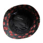 Black Cotton Printed Wide Brim Bucket Hat