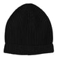 Black Cashmere Knitted Winter Beanie Hat