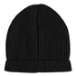 Black Cashmere Knitted Winter Beanie Hat