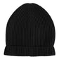 Black Cashmere Knitted Winter Beanie Hat