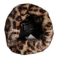 Brown Leopard Faux Fur Women Bucket Hat