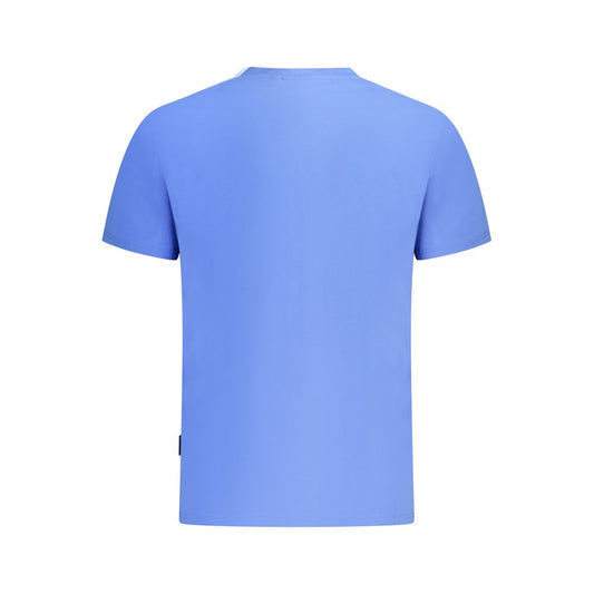 Blue Cotton Men T-Shirt