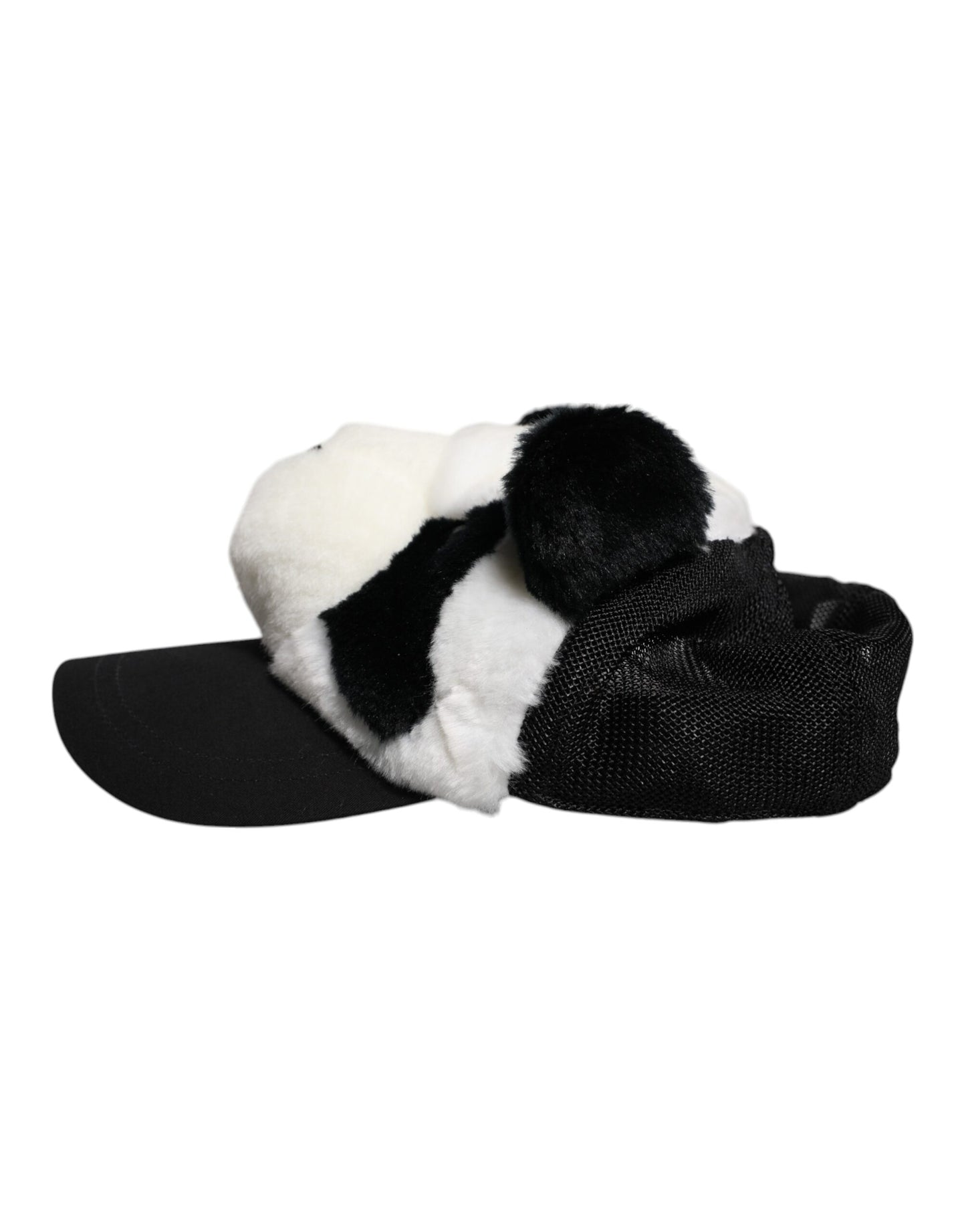 Black White Panda Fur Women Baseball Cap