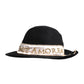 Black Logo Sequin Embroidery Wide Brim Hat