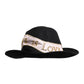 Black Logo Embroidered Women Wide Brim Hat