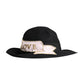 Black Logo Embroidered Women Wide Brim Hat