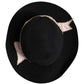 Black Logo Embroidered Women Wide Brim Hat