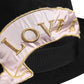Black Logo Embroidered Women Wide Brim Hat